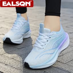 Ultralight Breathable White Sneakers for Women's Casual Lace-Up Walking Shoes Comfortable Outdoor Athletic Trainers