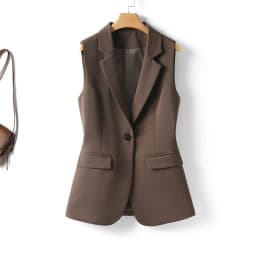 Simple and Elegant Women's Vest in a Suit Style, a One-Button Business Jacket for Spring and Autumn, Versatile and Slimming, Exuding Elegance