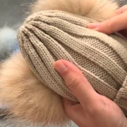 Winter Baby Knit Hat With Two Fur Pompoms Boy Girls Natural Fur Ball Beanie Kids Caps Double Real Fur Pom Pom Hat for Children
