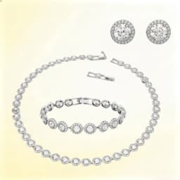 2026 Original High Quality Round Heart Necklace Earrings Open Ring Bracelet Fashion Women's Fine Jewelry Set Romantic Gift
