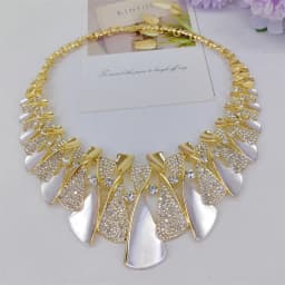 Fashion Luxury Jewelry Set High Quality Gorgeous Two Tone Design For Women Bridal Wedding Engagement Jewelry Italian