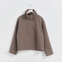 Chic High Neck Wool Coat Women Oversized Loose Short Jacket Asymmetric Button Design Warm Thick Streetwear Lady Daily Outer Coat