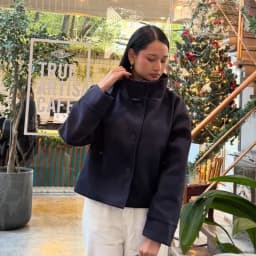 Chic High Neck Wool Coat Women Oversized Loose Short Jacket Asymmetric Button Design Warm Thick Streetwear Lady Daily Outer Coat