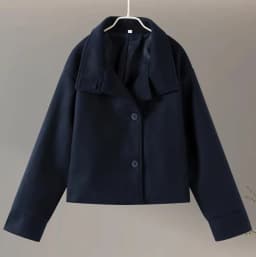 Chic High Neck Wool Coat Women Oversized Loose Short Jacket Asymmetric Button Design Warm Thick Streetwear Lady Daily Outer Coat