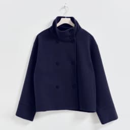 Chic High Neck Wool Coat Women Oversized Loose Short Jacket Asymmetric Button Design Warm Thick Streetwear Lady Daily Outer Coat