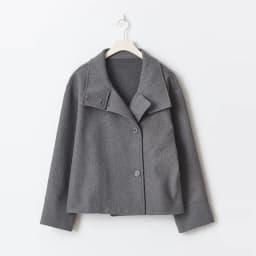 Chic High Neck Wool Coat Women Oversized Loose Short Jacket Asymmetric Button Design Warm Thick Streetwear Lady Daily Outer Coat