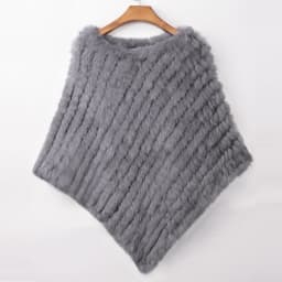 Women's Real Rabbit Fur Poncho Vest Natural Leather Winter Jacket Wrap Coat Shawl  Wedding Party Knitted Fur Vest Wholesale