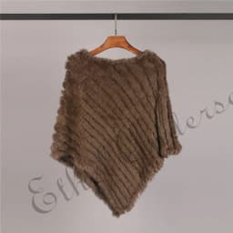 Women's Real Rabbit Fur Poncho Vest Natural Leather Winter Jacket Wrap Coat Shawl  Wedding Party Knitted Fur Vest Wholesale