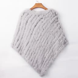 Women's Real Rabbit Fur Poncho Vest Natural Leather Winter Jacket Wrap Coat Shawl  Wedding Party Knitted Fur Vest Wholesale
