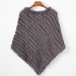 Women's Real Rabbit Fur Poncho Vest Natural Leather Winter Jacket Wrap Coat Shawl  Wedding Party Knitted Fur Vest Wholesale