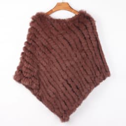 Women's Real Rabbit Fur Poncho Vest Natural Leather Winter Jacket Wrap Coat Shawl  Wedding Party Knitted Fur Vest Wholesale
