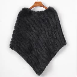 Women's Real Rabbit Fur Poncho Vest Natural Leather Winter Jacket Wrap Coat Shawl  Wedding Party Knitted Fur Vest Wholesale