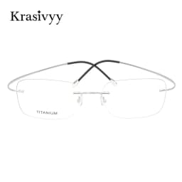 Krasivyy Pure Titanium Rimless Glasses Frame Men Prescription Eyeglasses Germany Women Myopia Optical Frame Screwless Eyewear