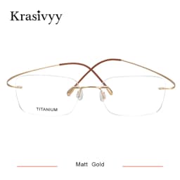 Krasivyy Pure Titanium Rimless Glasses Frame Men Prescription Eyeglasses Germany Women Myopia Optical Frame Screwless Eyewear