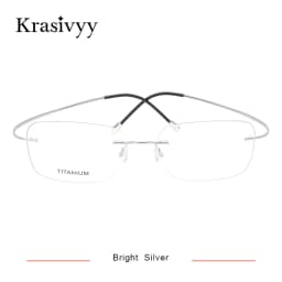 Krasivyy Pure Titanium Rimless Glasses Frame Men Prescription Eyeglasses Germany Women Myopia Optical Frame Screwless Eyewear