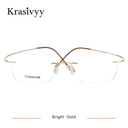 Krasivyy Pure Titanium Rimless Glasses Frame Men Prescription Eyeglasses Germany Women Myopia Optical Frame Screwless Eyewear