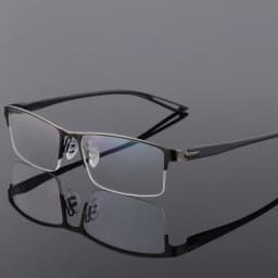 TR90 Titanium Alloy Glasses Frame Men Semi Rimless Square Eye Glass Prescription Eyeglasses Myopia Optical Frames Korean Eyewear