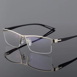 TR90 Titanium Alloy Glasses Frame Men Semi Rimless Square Eye Glass Prescription Eyeglasses Myopia Optical Frames Korean Eyewear