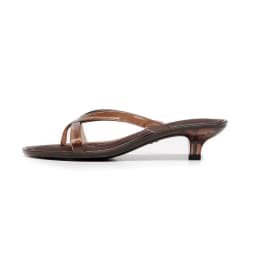 Minimalist Parisian Heeled PVC Sandals Women's Open Toe Post Kitten Heel Sleek Slip On Shoes Summer Casual Poolside Beach Sandal