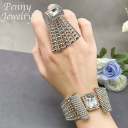 Original Rhinestones Jewelry Set for Women Collar Exaggerated Zirconia Necklace Earring Bracelet Ring Wedding Party Gifts