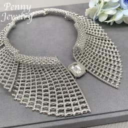 Original Rhinestones Jewelry Set for Women Collar Exaggerated Zirconia Necklace Earring Bracelet Ring Wedding Party Gifts
