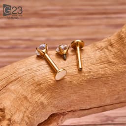50/100Pcs ASTM F136 Titanium Labret Piercing 16G Flatback CZ Ear Lip Stud Cartilage Tragus Earring Tongue Stud Body Jewelry