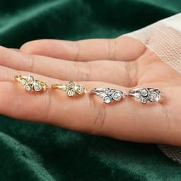Lnngy Bezel Set Round Moissanite Hoop Earrings For Women 14K Gold Filled Five Stones Circel Earring Trend Jewelry Gift