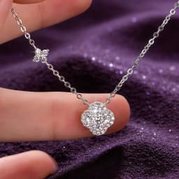 3 In 1 Clover Flower Moissanite Jewelry Sets 14k Gold Filled GRA Certified Necklace Earrings Bracelet Sets for Women Lucky Charm