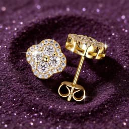 3 In 1 Clover Flower Moissanite Jewelry Sets 14k Gold Filled GRA Certified Necklace Earrings Bracelet Sets for Women Lucky Charm