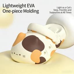 Unisex Size 36-45 Cute Calico Cat Paw Clogs for Women Men Platform Kitten Shoes with Paw Print Bottom Non-slip Eva Beach Slipper