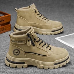 Men's Workwear High-Top Boots | Non-Slip Lace-Up Outdoor Sneakers