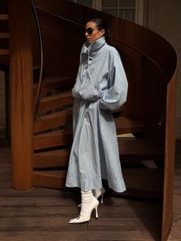 Chic Striped Women's Jacket Skirts Suit Stand Collar Drawstring A-Line Skirts Lady Set 2026 Summer Autumn 2 Pieces Set Women New