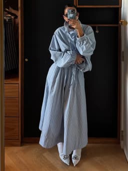 Chic Striped Women's Jacket Skirts Suit Stand Collar Drawstring A-Line Skirts Lady Set 2026 Summer Autumn 2 Pieces Set Women New
