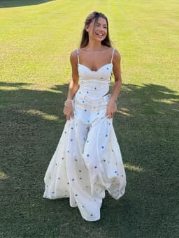 Elegant Flower Print Pants 2 Piece Sets Women Spaghetti Strap Corset Top High Waist Wide Leg Trousers 2026 Y2K Vacation Suits