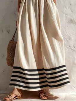 Women's Elegant Spaghetti Strap Square Collar Party Dress Summer Sleeveless Backless Striped Print Patchwork Ladies Maxi Dress