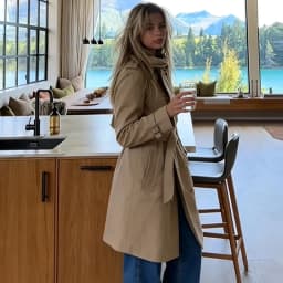  Vintage British Style Women Trench Coat Double Breasted Belted Mid Long Windbreaker Lapel Slim Fit Cozy Streetwear Outerwear