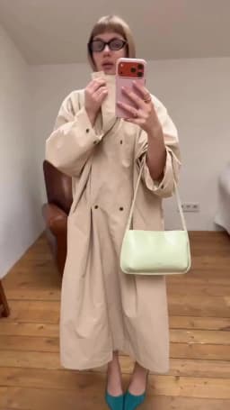 Convertible Collar Oversized Maxi Trench Coat Women Snap Buttons Dolman Sleeve Patch Pockets Outerwear New Ladies Trench Jacket