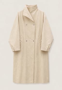 Convertible Collar Oversized Maxi Trench Coat Women Snap Buttons Dolman Sleeve Patch Pockets Outerwear New Ladies Trench Jacket