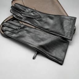 Men's 40cm Long Gloves Made of First-Layer Sheepskin, Thin Style for Spring and Autumn, Fashionable and Versatile for Parties, Touch Screen Compatible