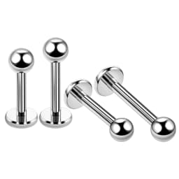 50Pcs Wholesale Implant Grade Titanium Labret Piercing Externally Threaded Lip Stud Earring 4/6/8/10/12mm Ear Cartilage Piercing