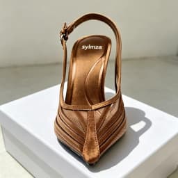 Mesh Designer Pointed Toe Slingback Sandals Women Summer 2026 Party Dress Mules Shoes Adjustable Buckle Sexy Pumps Women Heels