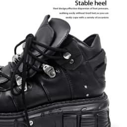 New Women Shoes Punk Style Lace-up Heel Height 8CM Platform Shoes Woman Gothic Ankle Rock Boots Metal Decor Women Sneakers 2026