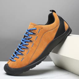Outdoor Men's Hiking Shoes British-Style Leather Low-Cut Sneakers Comfortable Couple Hiking Travel Multifunctional Casual Shoes