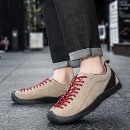 Outdoor Men's Hiking Shoes British-Style Leather Low-Cut Sneakers Comfortable Couple Hiking Travel Multifunctional Casual Shoes