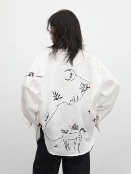 CHIC VEN Fashion Women Shirt White Single-breasted Loose Casual Long Sleeve Pony Embroidered Female Blouses Spring Summer 2026