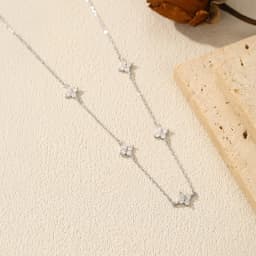Smyoue D Vvs1 Excellent Cut Moissanite Four Leaves Necklace for Women Lab Diamond 18k Plated Wedding Chain S925 Sterling Silver