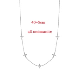 Smyoue D Vvs1 Excellent Cut Moissanite Four Leaves Necklace for Women Lab Diamond 18k Plated Wedding Chain S925 Sterling Silver