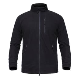 Men's Tactical Grid Fleece Jacket Full Zip Stand Collar Warm Windproof Outdoor Hiking Fishing Fleece Coat Base Layer