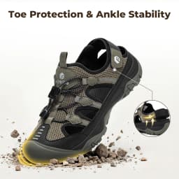 FitVille Men's Sandals Wide Closed Hiking Sandal Arch Support Plantar Fasciitis Quick-dry Non-Slip Summer Beach Shoes for Men
