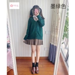 Japan school sweater Spring and autumn 100% V-neck cotton knitted sweater JK uniforms cardigan multicolor girls student cosplay
